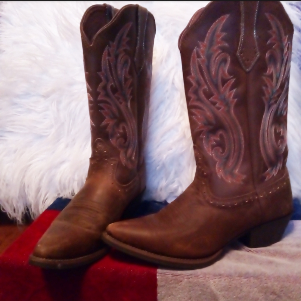 Brown cowboy boots